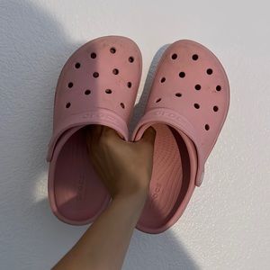 Pink crocs